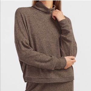 Express soft knit mock neck sweatshirt